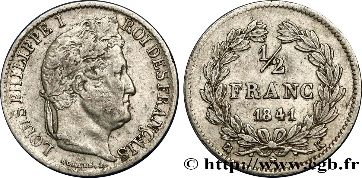 1/2 franc Louis-Philippe 1841 Bordeaux F.182/92 MBC40 