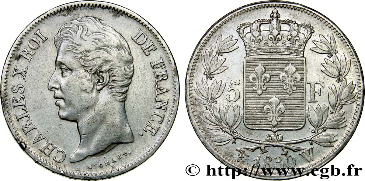 5 francs Charles X, 2e type 1830 Lille F.311/52 TTB42 