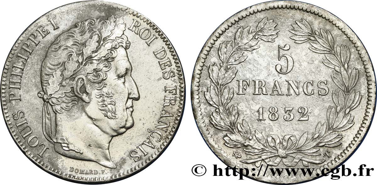5 francs IIe type Domard 1832 Nantes F.324/12 MBC48 