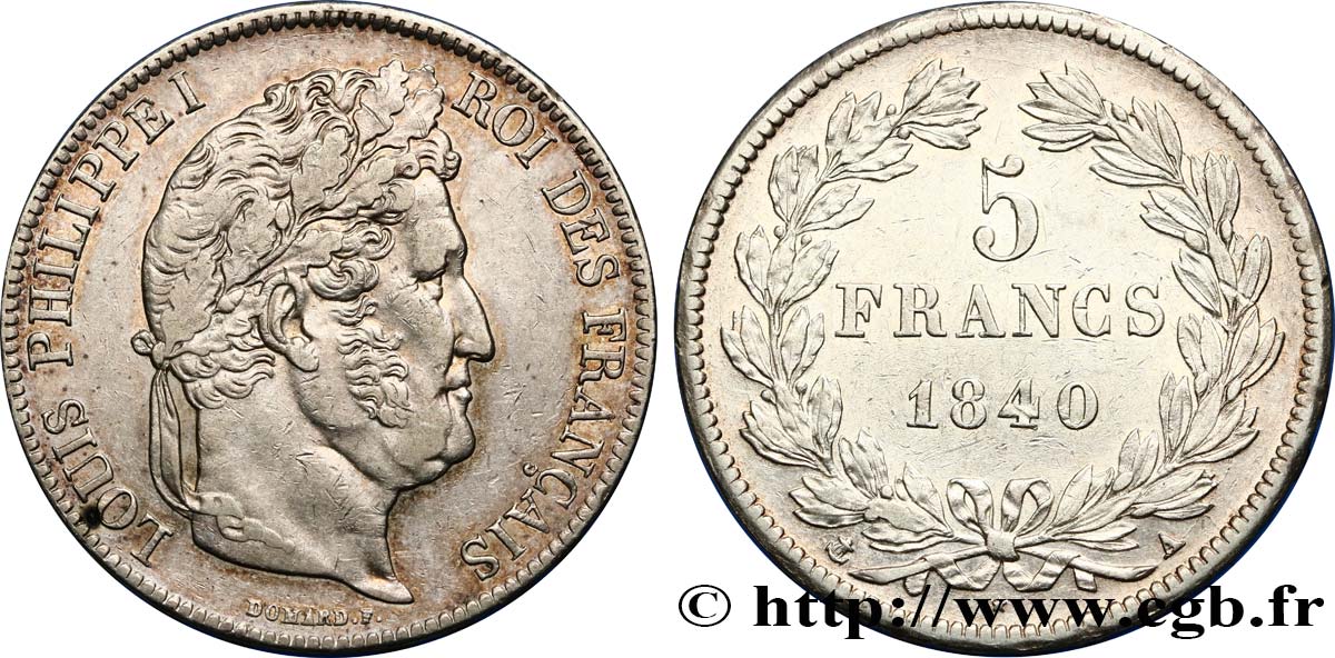 5 francs IIe type Domard 1840 Paris F.324/83 TTB48 