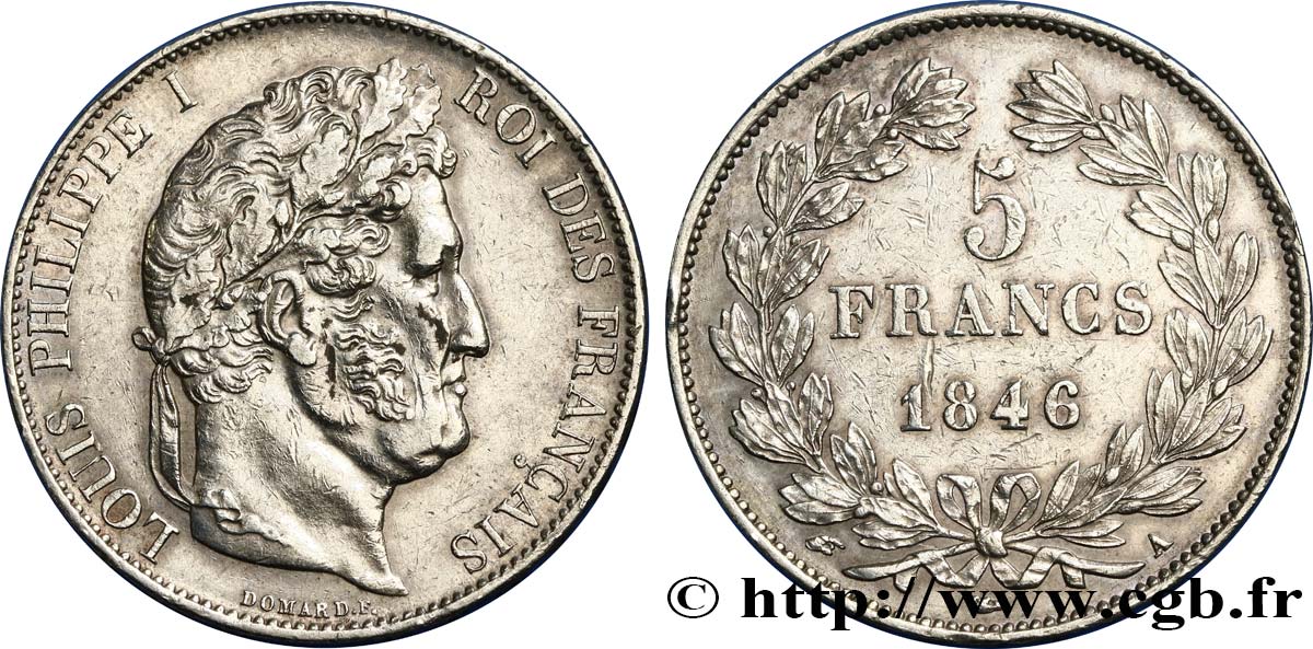 5 francs IIIe type Domard 1846 Paris F.325/10 BB48 