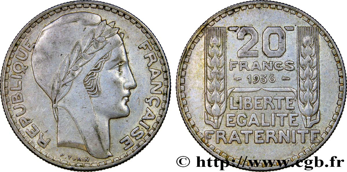 20 francs Turin 1936  F.400/7 TTB45 