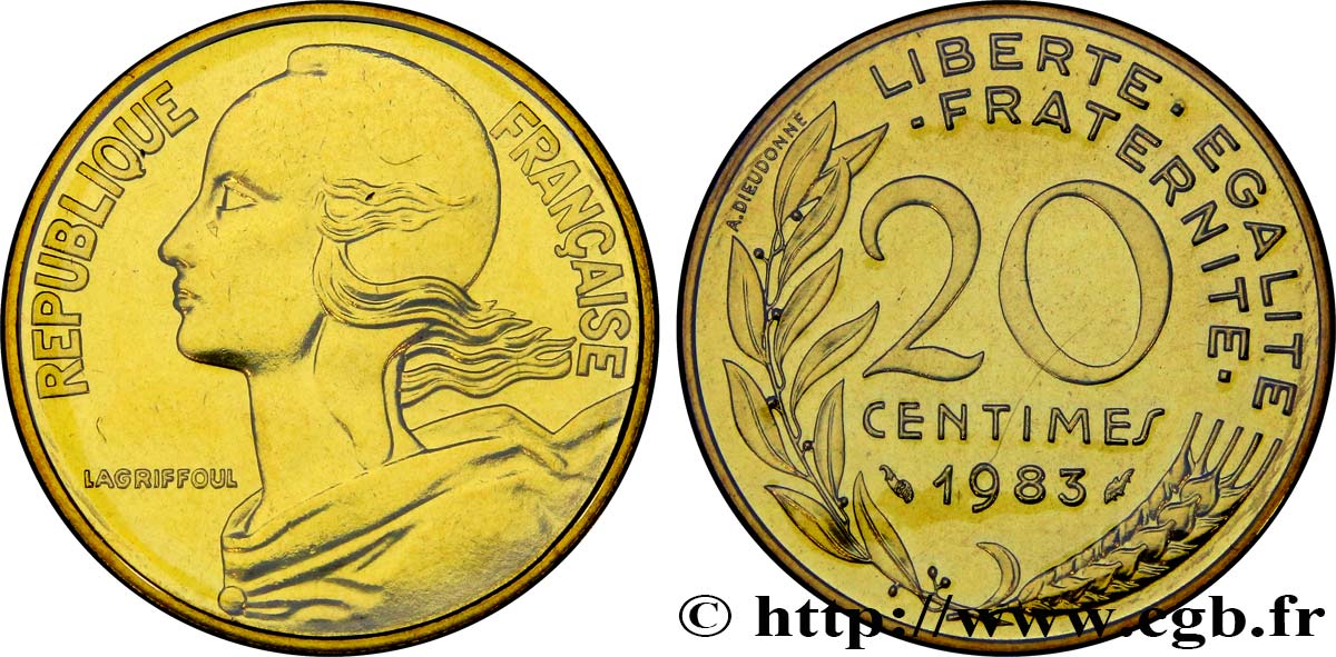 20 centimes Marianne 1983 Pessac F.156/23 MS68 
