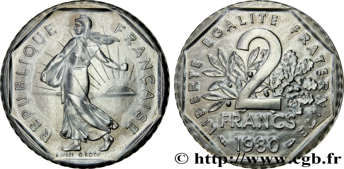 2 francs Semeuse, nickel 1980 Pessac F.272/4 ST68 