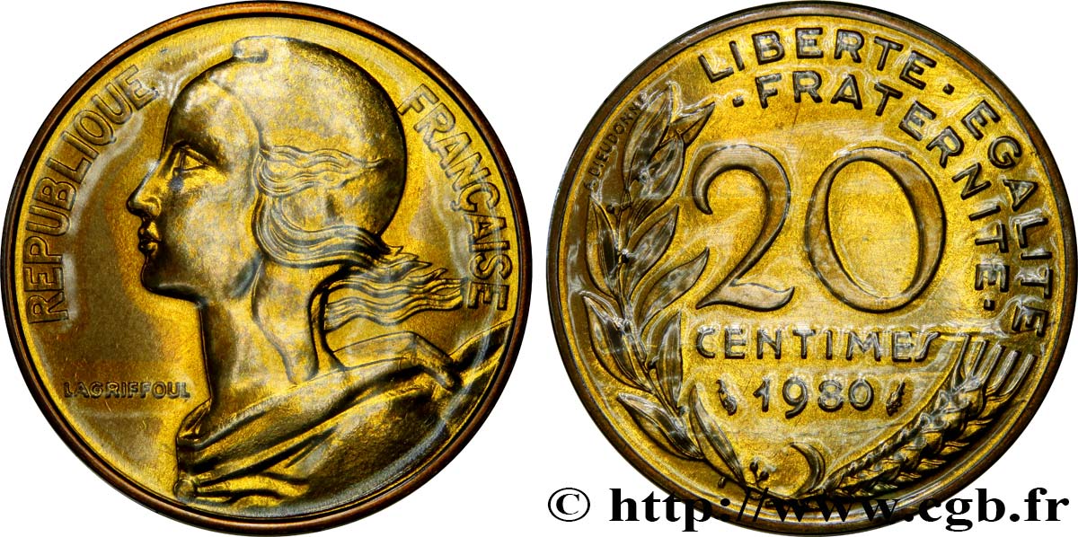 20 centimes Marianne 1980 Pessac F.156/20 MS68 