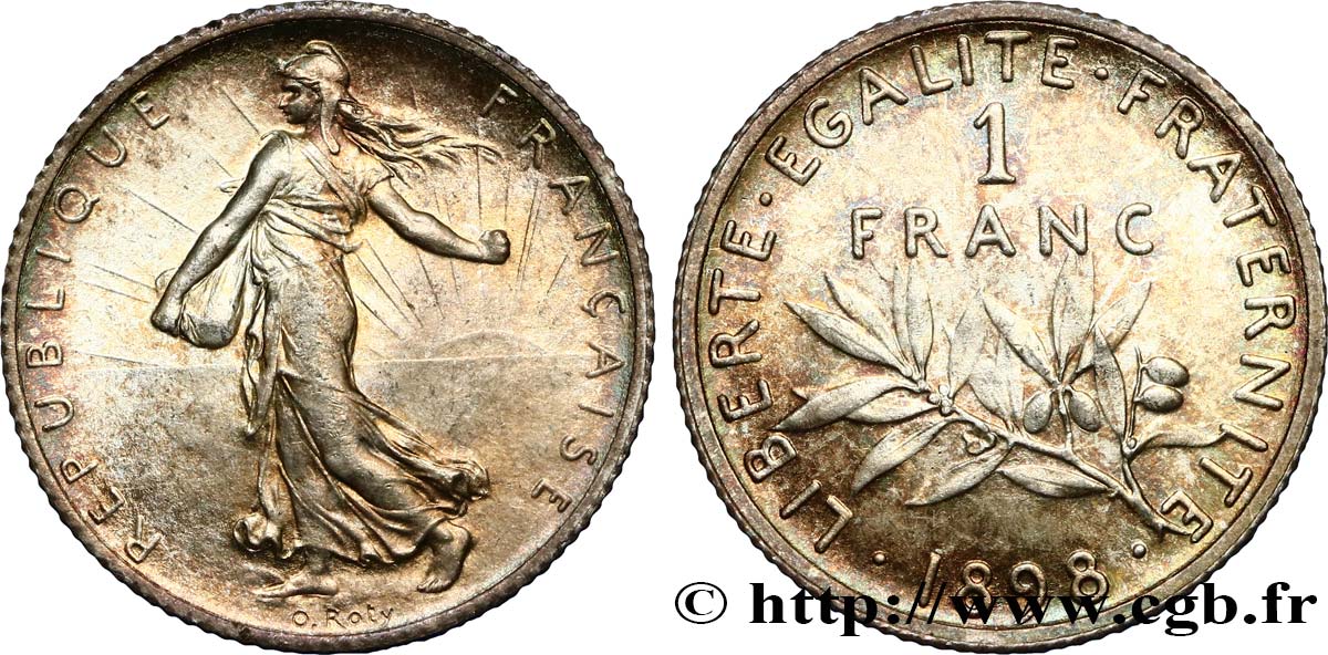 1 franc Semeuse 1898 Paris F.217/1 EBC62 