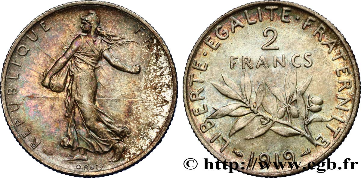 2 francs Semeuse 1919  F.266/21 VZ62 