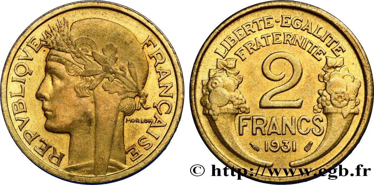 2 francs Morlon 1931  F.268/2 AU55 
