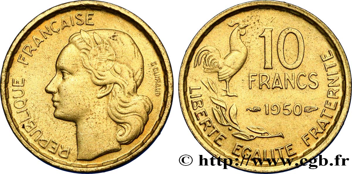 10 francs Guiraud 1950  F.363/2 AU55 