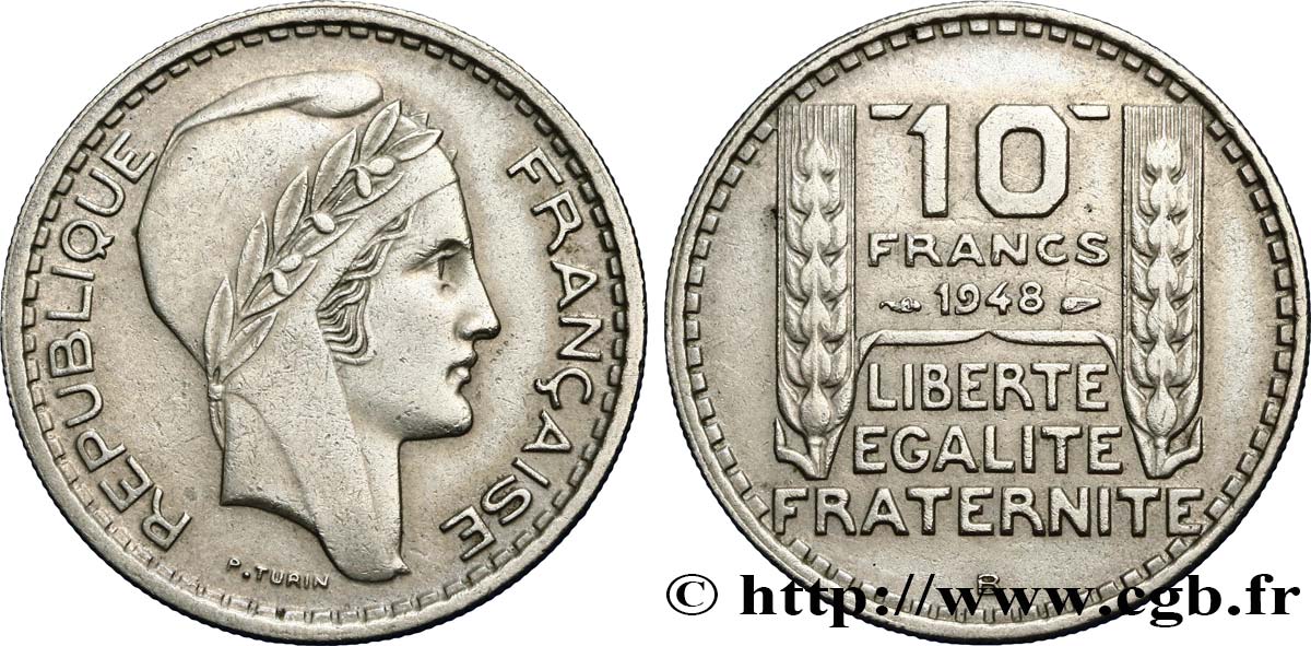 10 francs Turin, petite tête 1948 Beaumont-Le-Roger F.362/5 MBC48 