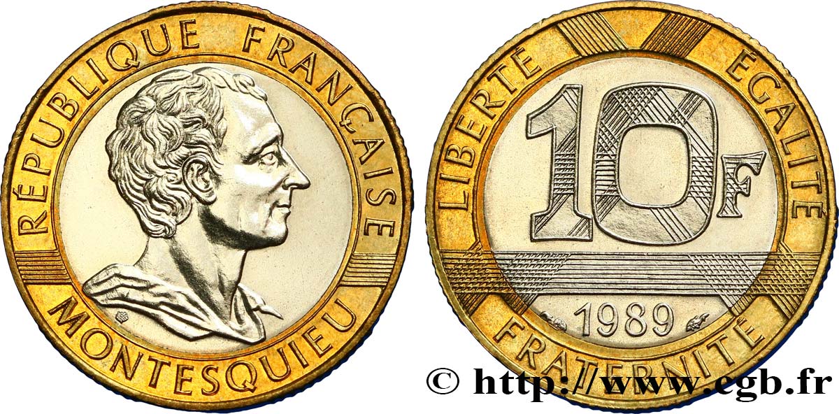 10 francs Montesquieu 1989  F.376/2 FDC65 
