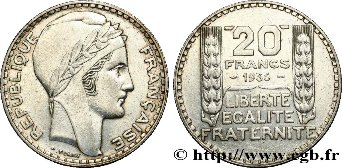 20 francs Turin 1936  F.400/7 XF48 