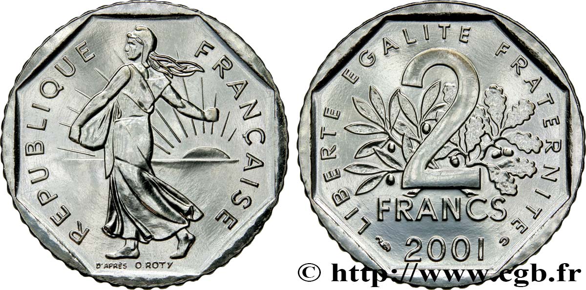 2 francs Semeuse, nickel 2001 Pessac F.272/29 FDC68 