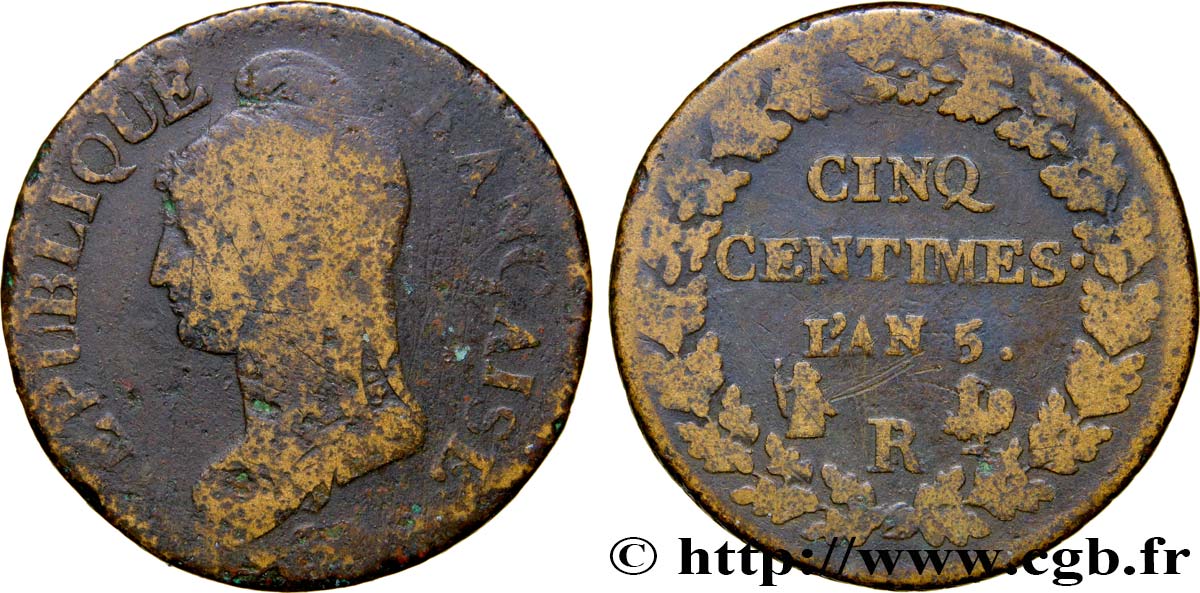 Cinq centimes Dupré, grand module 1797 Orléans/Limoges F.115/30 BC20 