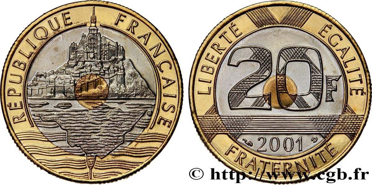 20 francs Mont Saint-Michel 2001 Pessac F.403/17 MS68 