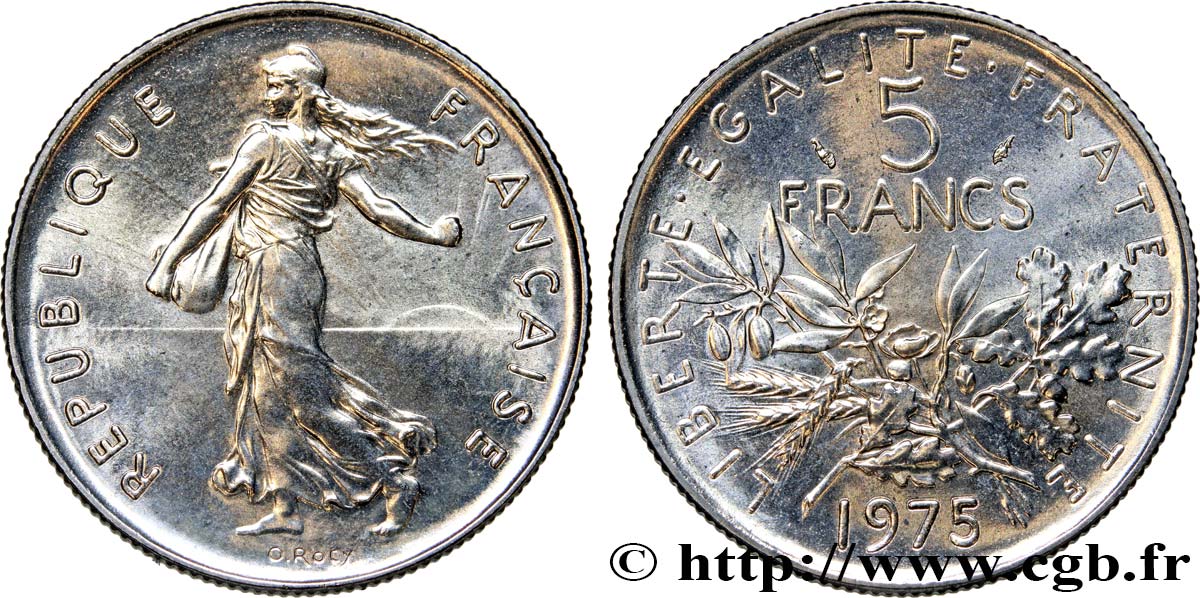 5 francs Semeuse, nickel 1975 Paris F.341/7 MS68 