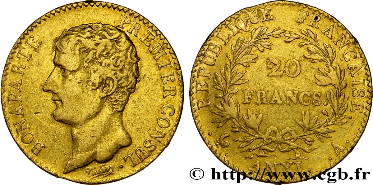 20 francs or Bonaparte Premier Consul 1803 Paris F.510/1 BB40 