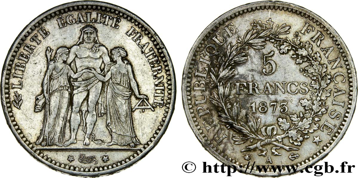 5 francs Hercule 1873 Paris F.334/9 S35 