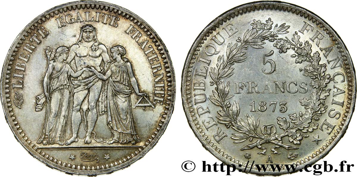 5 francs Hercule 1873 Paris F.334/9 MBC52 