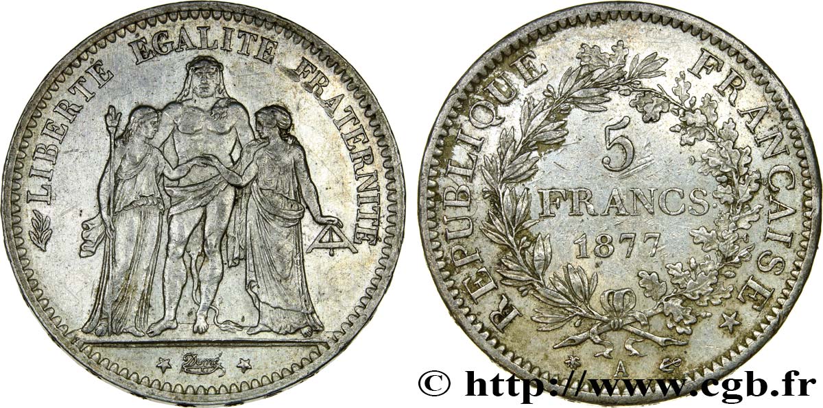 5 francs Hercule 1877 Paris F.334/19 XF48 