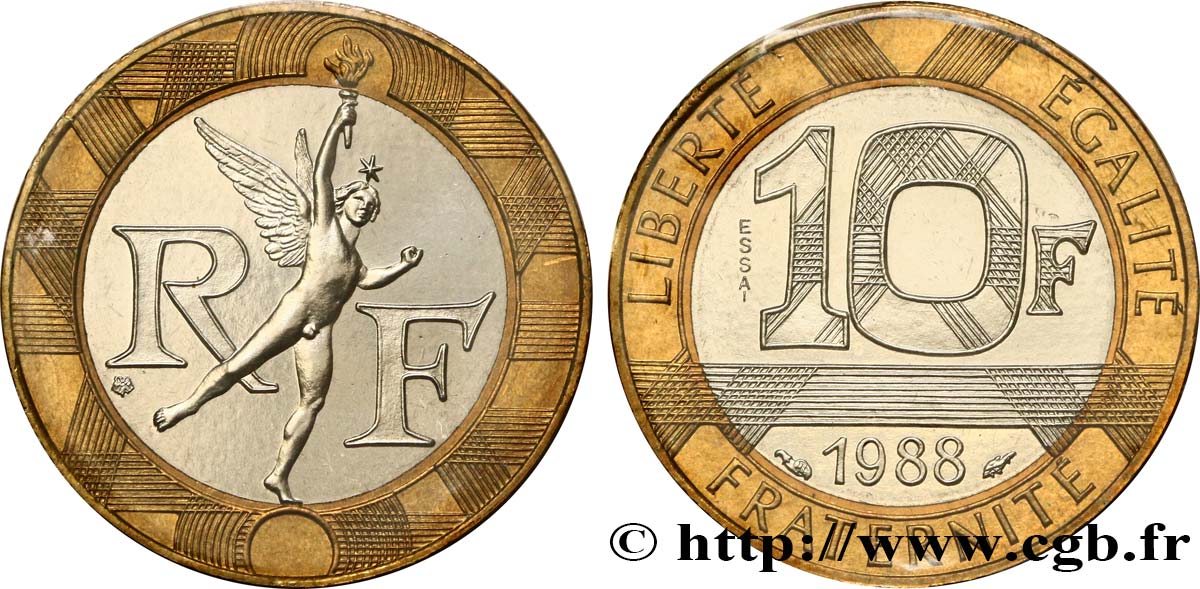 Essai de 10 francs Génie de la Bastille 1988 Pessac F.375/1 FDC68 