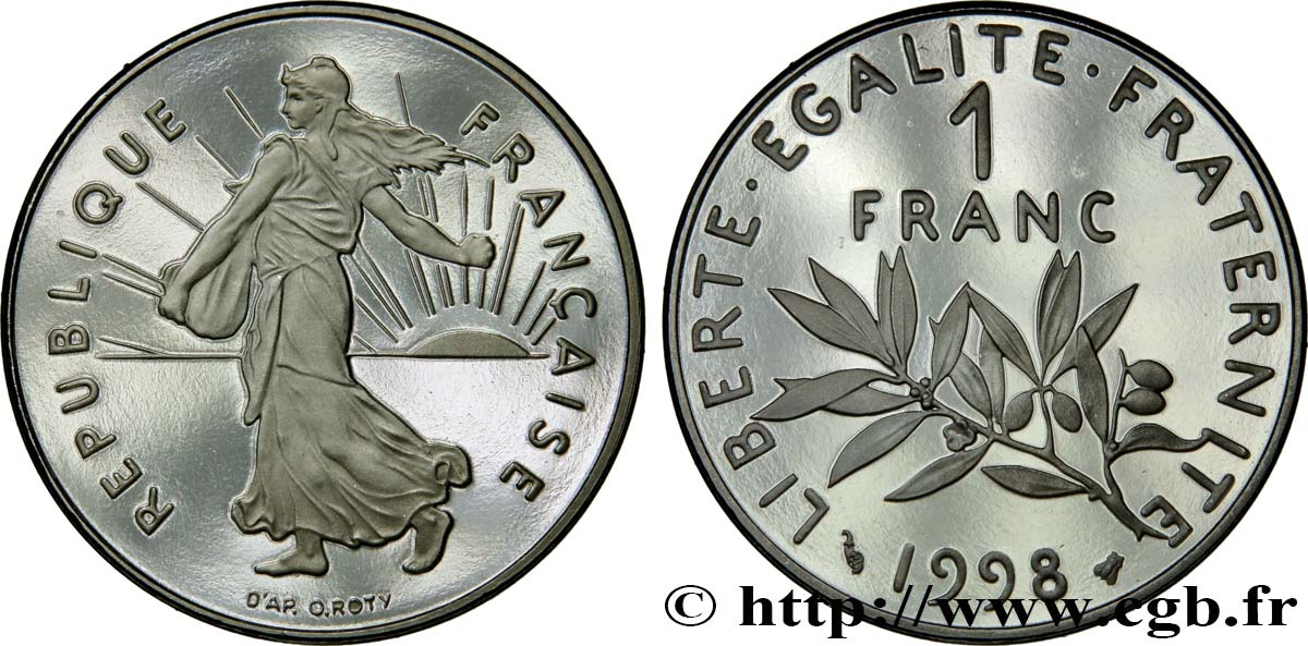 1 franc Semeuse, nickel, BE (Belle Épreuve) 1998 Pessac F.226/46 var. ST 