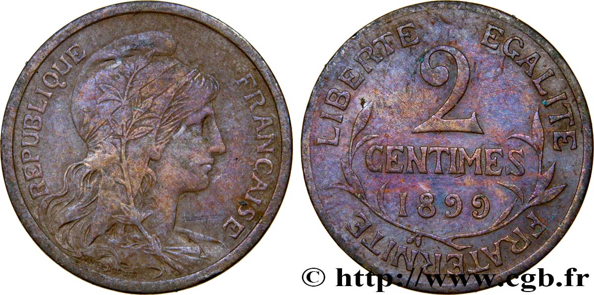 2 centimes Daniel-Dupuis 1899 Paris F.110/3 TTB45 