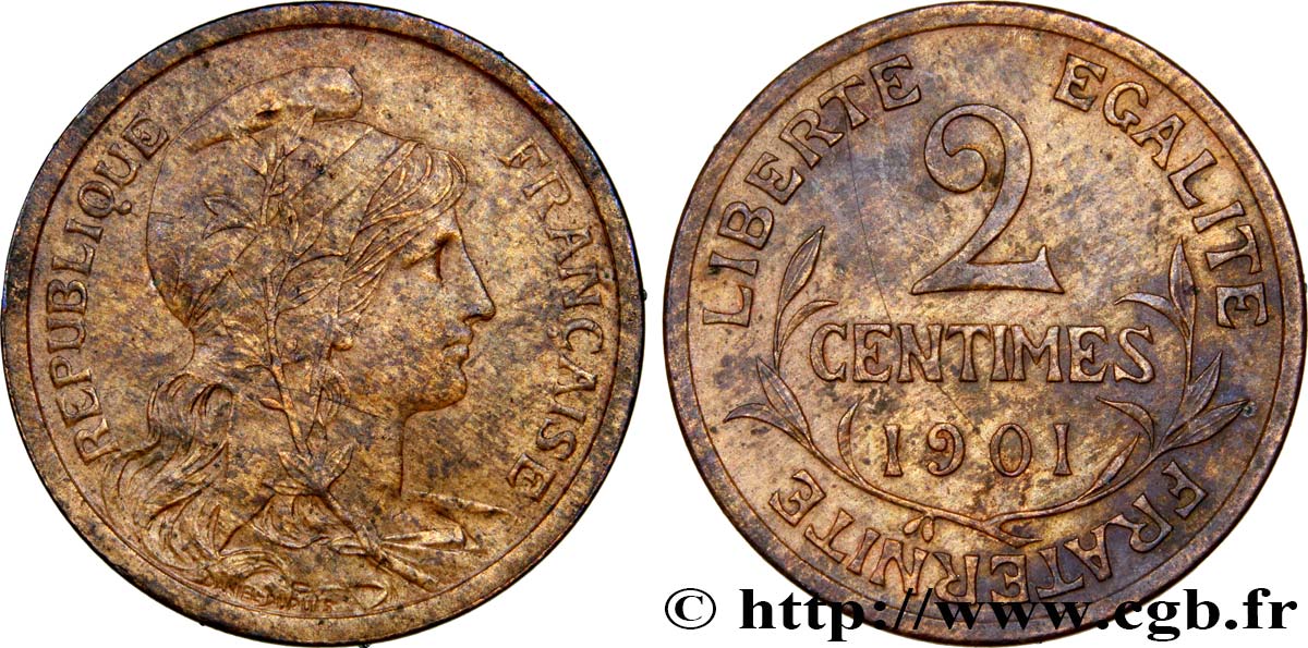 2 centimes Daniel-Dupuis 1901 Paris F.110/6 SUP58 