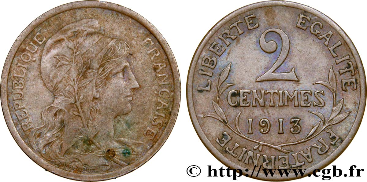 2 centimes Daniel-Dupuis 1913 Paris F.110/16 VF25 