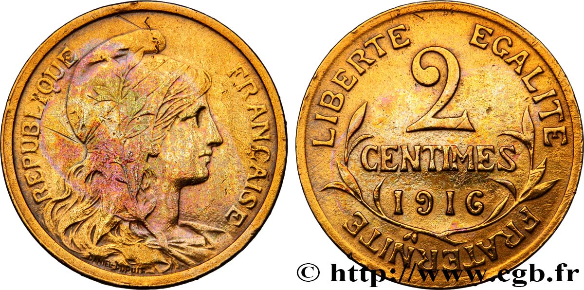 2 centimes Daniel-Dupuis 1916 Paris F.110/18 MBC 