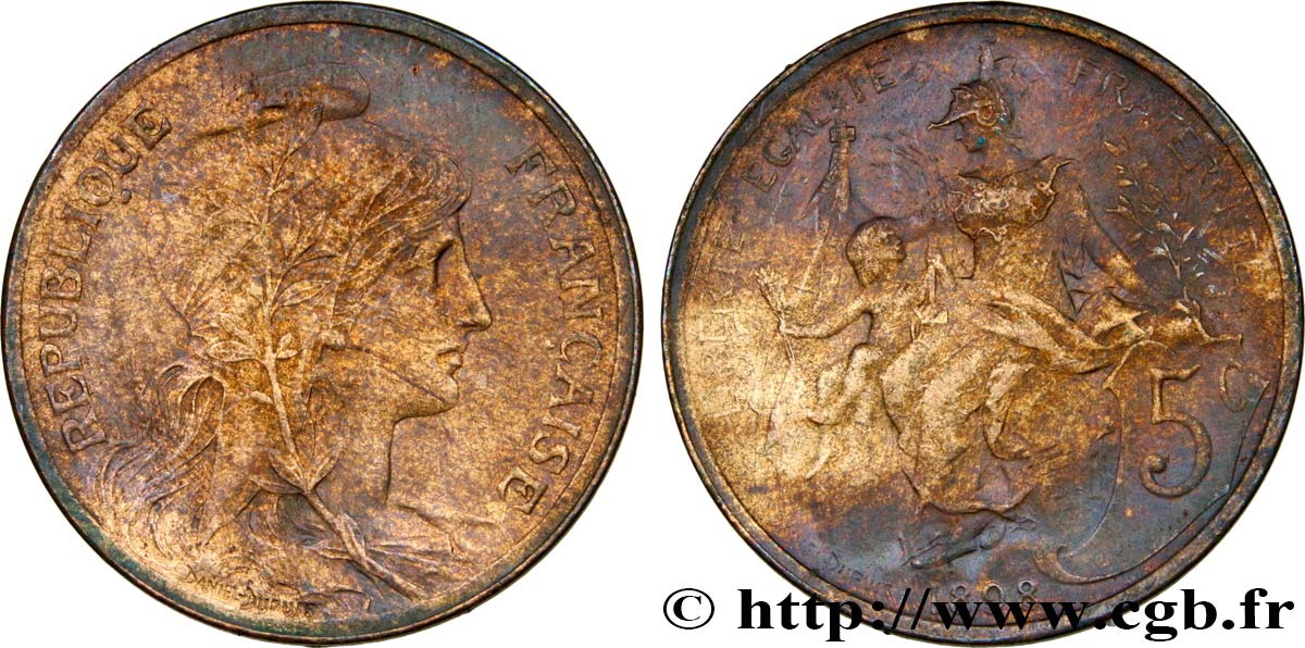 5 centimes Daniel-Dupuis 1898  F.119/5 AU52 