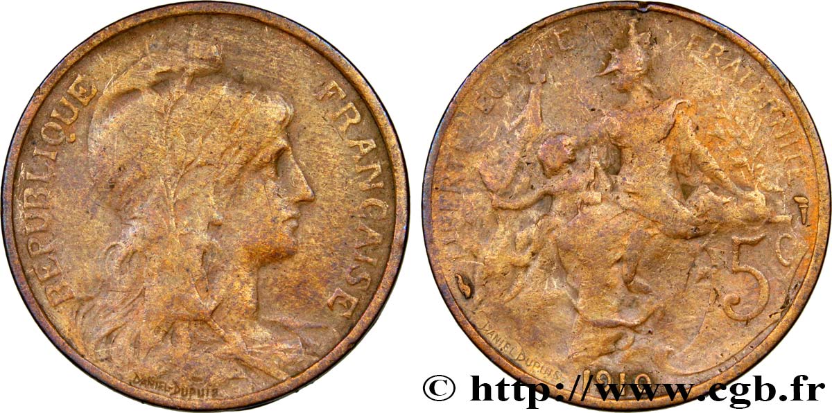 5 centimes Daniel-Dupuis 1910  F.119/22 BC25 