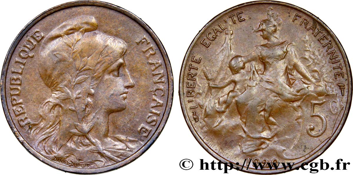 5 centimes Daniel-Dupuis 1920  F.119/31 TTB45 