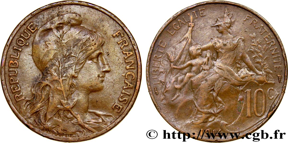 10 centimes Daniel-Dupuis 1914  F.136/23 TTB45 
