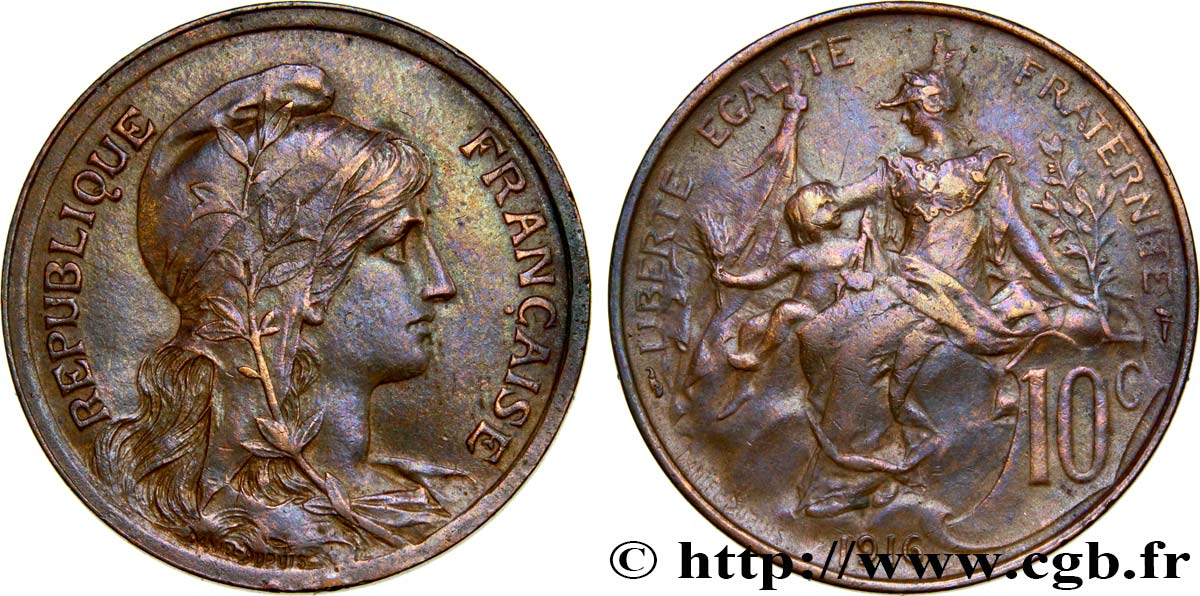 10 centimes Daniel-Dupuis 1916  F.136/26 SPL60 