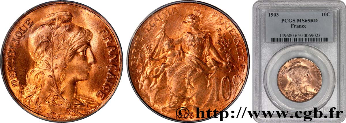 10 centimes Daniel-Dupuis 1903  F.136/12 FDC65 PCGS