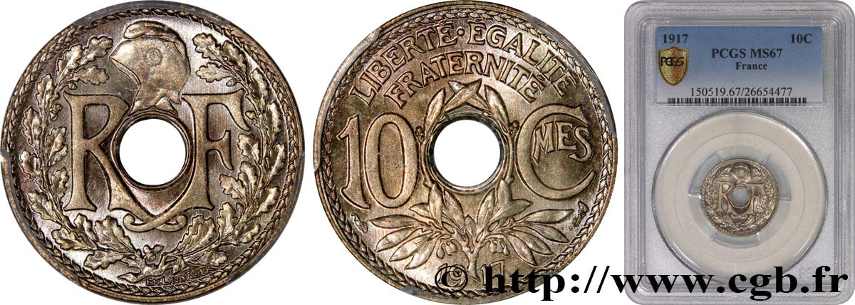 10 centimes Lindauer 1917  F.138/1 MS67 PCGS
