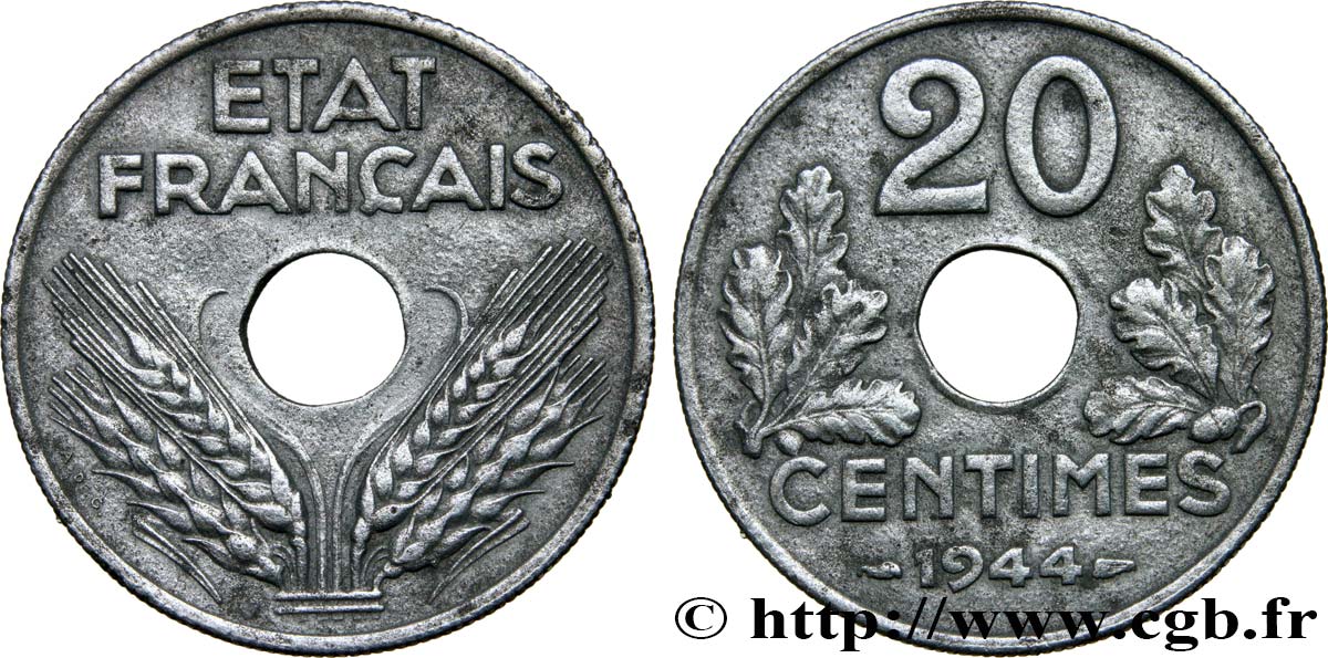 20 centimes État français 1944  F.153A/2 TTB50 