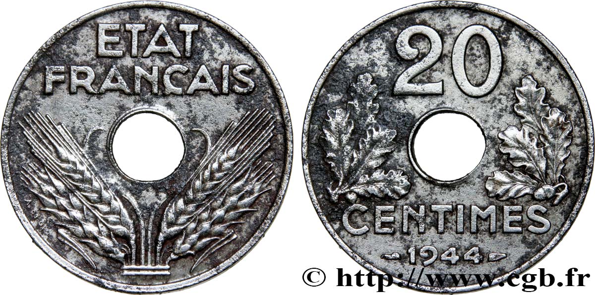 20 centimes fer 1944  F.154/3 XF45 