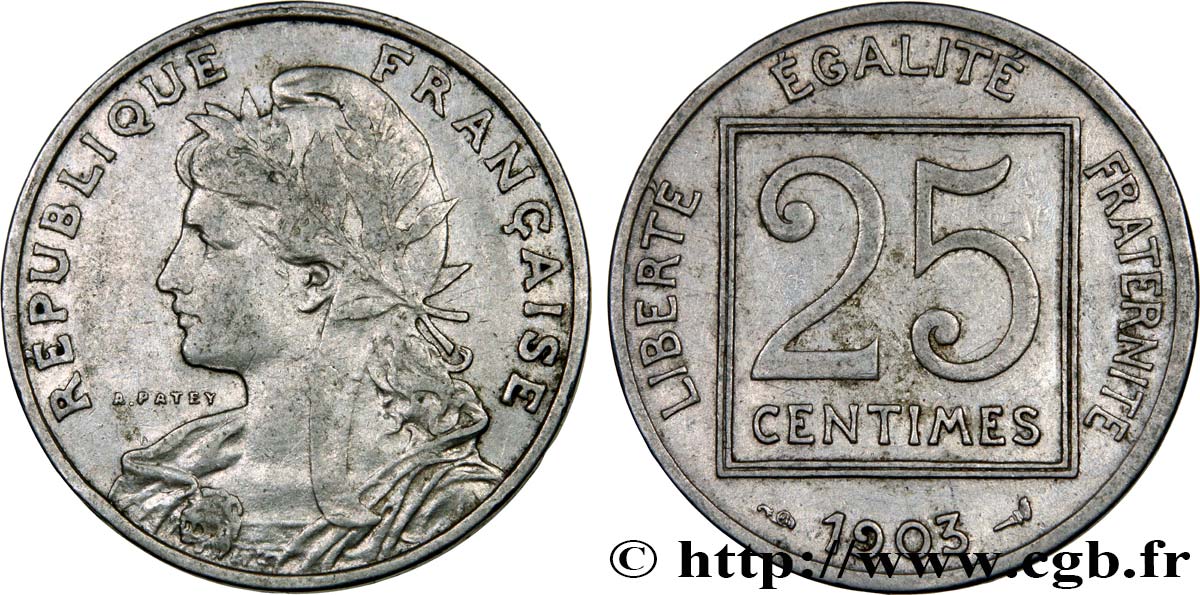 25 centimes Patey, 1er type 1903  F.168/3 TB35 