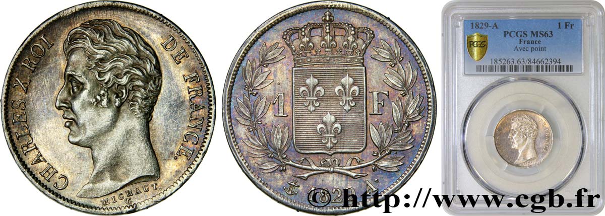 1 franc Charles X 1829 Paris F.207A/13 fST63 PCGS