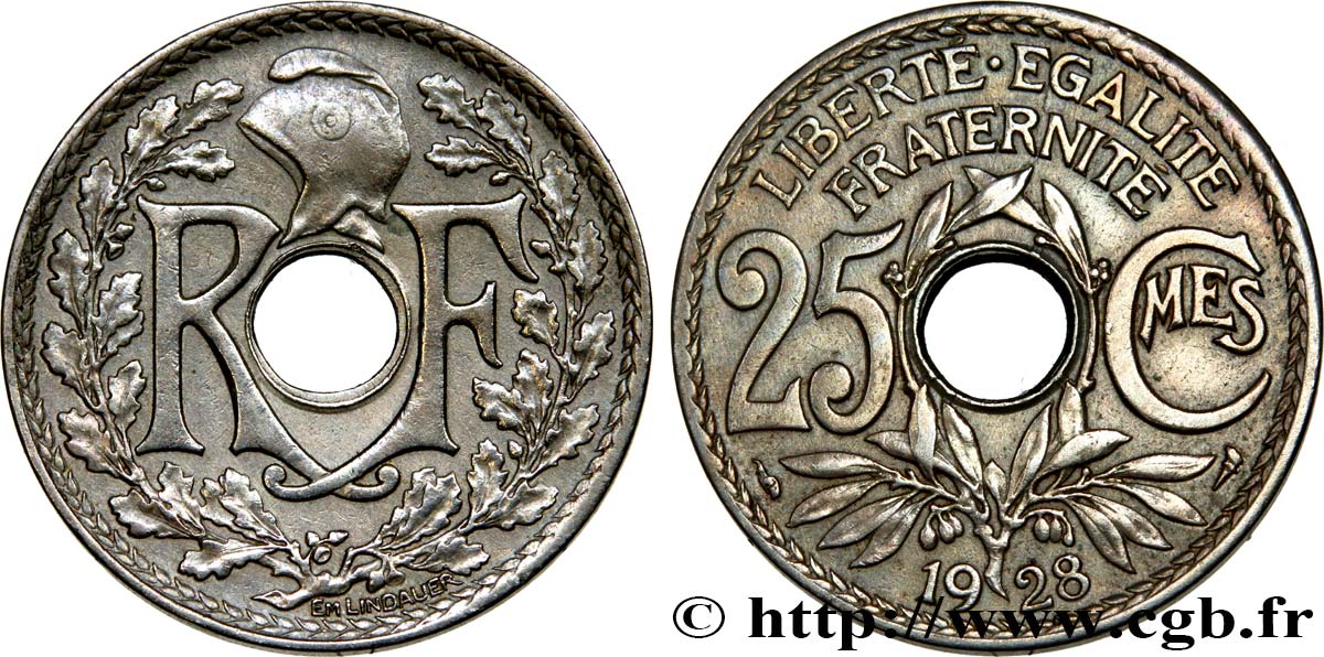 25 centimes Lindauer 1928  F.171/12 XF45 