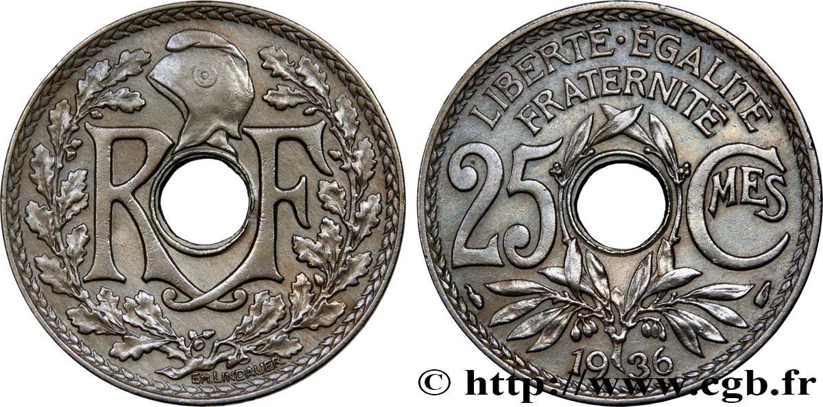 25 centimes Lindauer 1936  F.171/19 TTB45 