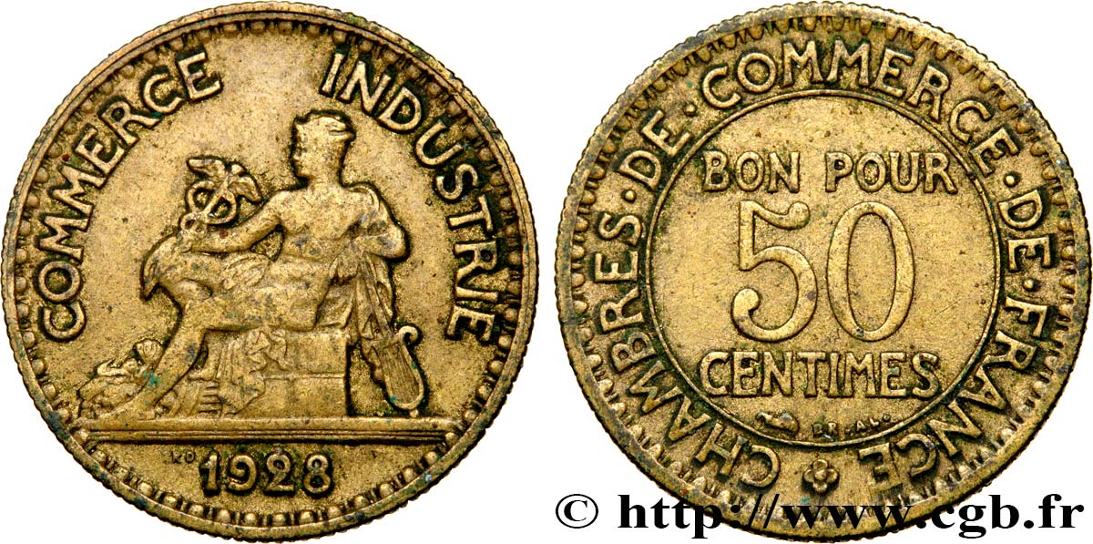 50 centimes Chambres de Commerce 1928 Paris F.191/10 BC35 