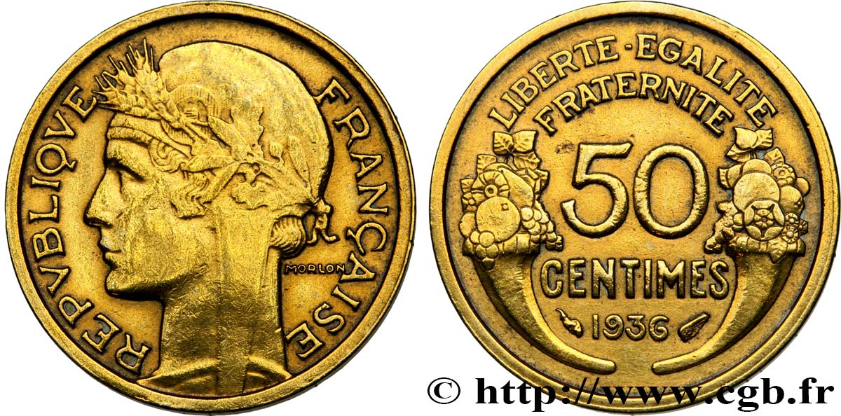 50 centimes Morlon 1936  F.192/12 fVZ 