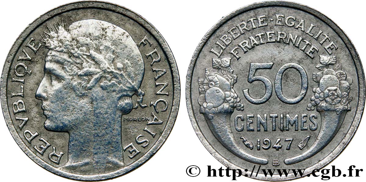 50 centimes Morlon, légère 1947 Beaumont-le-Roger F.194/11 TB25 