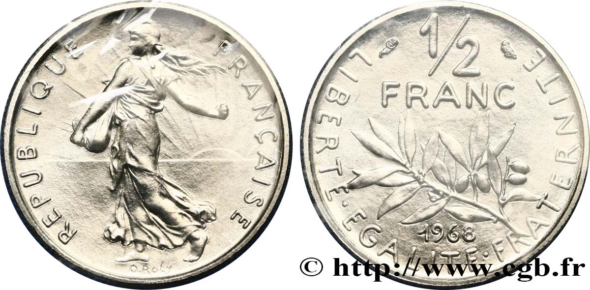 1/2 franc Semeuse 1968 Paris F.198/7 FDC68 