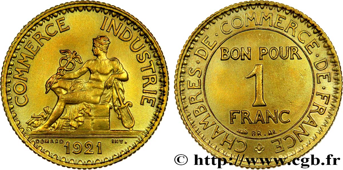1 franc Chambres de Commerce 1921 Paris F.218/3 AU 