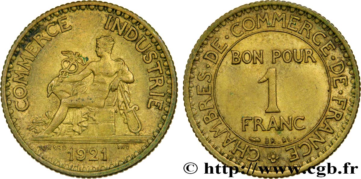 1 franc Chambres de Commerce 1921 Paris F.218/3 TTB52 