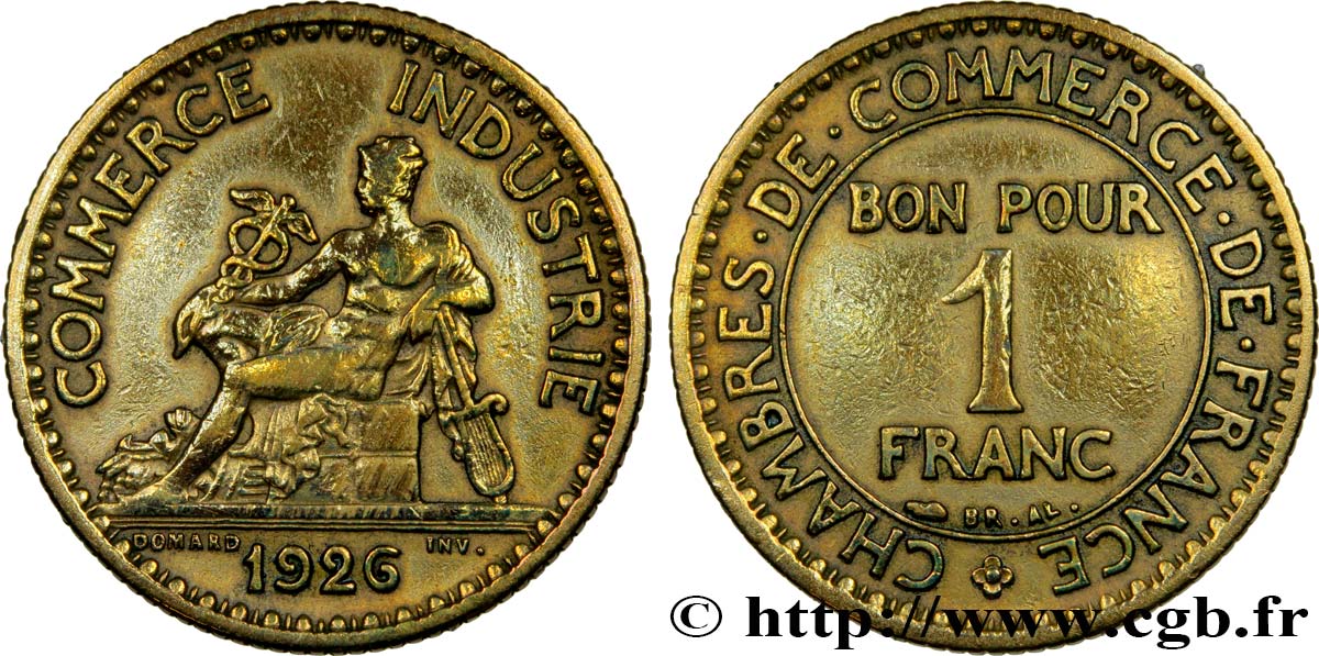 1 franc Chambres de Commerce 1926 Paris F.218/8 VF 